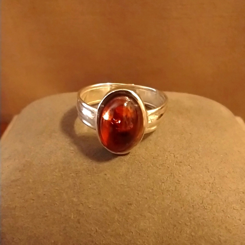 Baltic Amber 925 silver ring